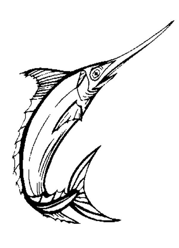 Swordfish, : Catching Swordfish Coloring Page