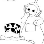 Teletubbies, Dipsy New Hat In The Teletubbies Coloring Page: Dipsy New Hat in the Teletubbies Coloring Page