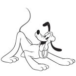 Pluto, Disney Pluto The Dog Wants To Play Coloring Page: Disney Pluto the Dog Wants to Play Coloring Page