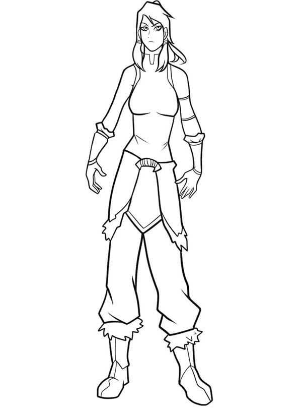 The Legend of Korra, : Drawing Korra the Avatar Coloring Page
