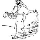 Parable of the Sower, Falling Seed Eaten By Birds In Parable Of The Sower Coloring Page: Falling Seed Eaten by Birds in Parable of the Sower Coloring Page