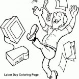 Labor Day, Holyday In Labor Day Coloring Page: Holyday in Labor Day Coloring Page