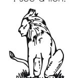 Lion, I See A Lion Coloring Page: I See a Lion Coloring Page