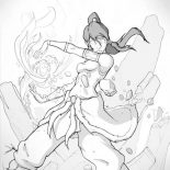 The Legend of Korra, Korra Become Fought In Avatar Form Coloring Page: Korra Become Fought in Avatar Form Coloring Page