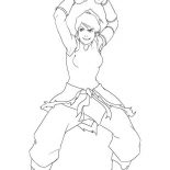 The Legend of Korra, Korra Fighting Style Coloring Page: Korra Fighting Style Coloring Page