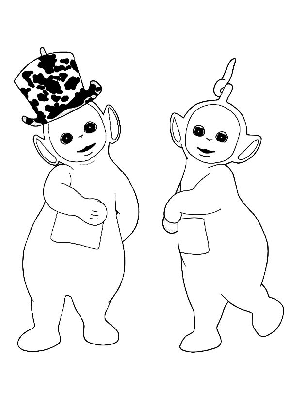 Teletubbies, : Laa Laa Love Dipsy New Hat in the Teletubbies Coloring Page