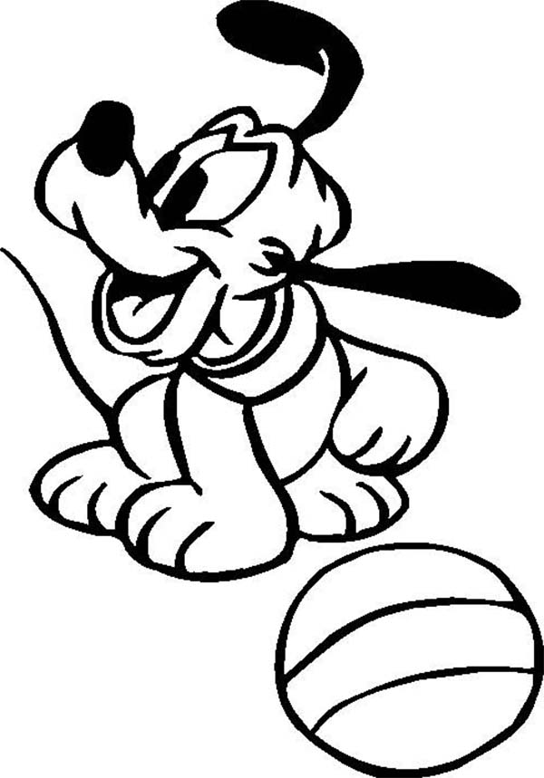 Pluto, : Little Pluto the Dog Coloring Page