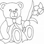 Teddy Bear, Little Valeentine Teddy Bear Coloring Page: Little Valeentine Teddy Bear Coloring Page