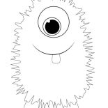Monsters, Lovely Fluffy Monster Coloring Page: Lovely Fluffy Monster Coloring Page