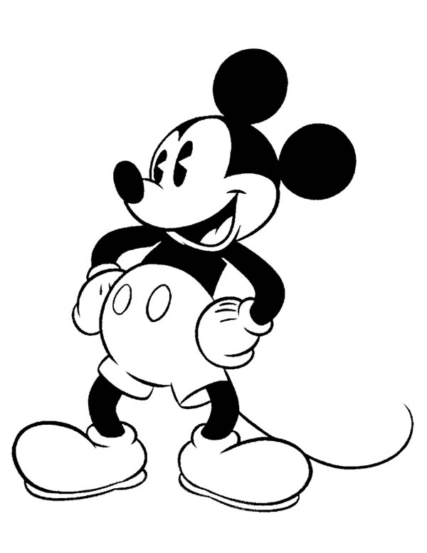 Mickey Mouse, : Mickey Mouse Coloring Page for Kids