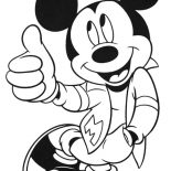 Mickey Mouse, Mickey Mouse Toss The Coin Coloring Page: Mickey Mouse Toss the Coin Coloring Page