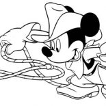 Mickey Mouse, Mickey Mouse The Cowboy Coloring Page: Mickey Mouse the Cowboy Coloring Page