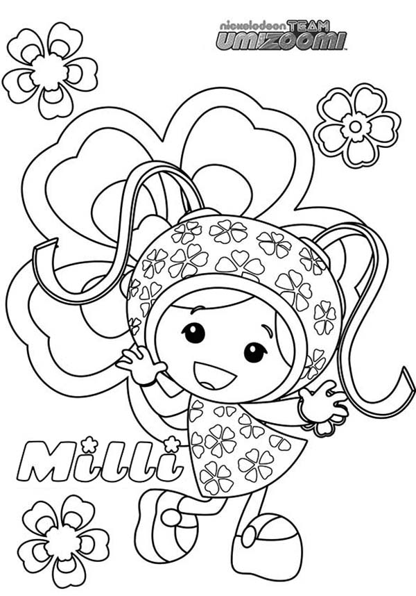 Milli from Team Umizoomi Coloring Page | Color Luna