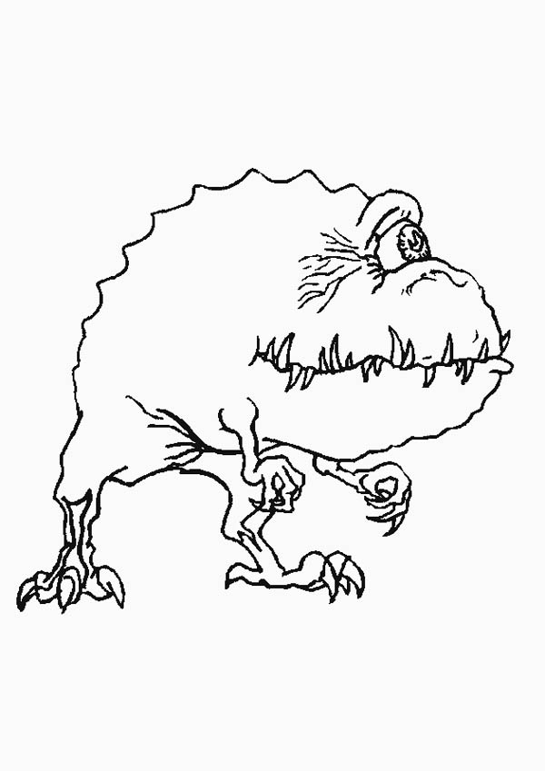 Monsters, : Monster Looking for His Next Victim Coloring Page