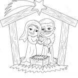 Nativity, Nativity Jesus Is Born Coloring Page: Nativity Jesus is Born Coloring Page