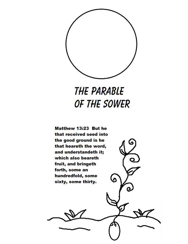 Parable of the Sower, : Picture of The Parable of The Sower Coloring Page
