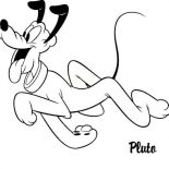 Pluto, Pluto Running Eagerly Coloring Page: Pluto Running Eagerly Coloring Page