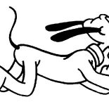 Pluto, Pluto Running Fast Coloring Page: Pluto Running Fast Coloring Page