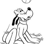 Pluto, Pluto And Tennis Ball Coloring Page: Pluto and Tennis Ball Coloring Page