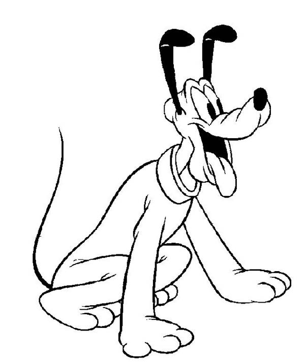 Pluto, : Pluto is so Excited Coloring Page