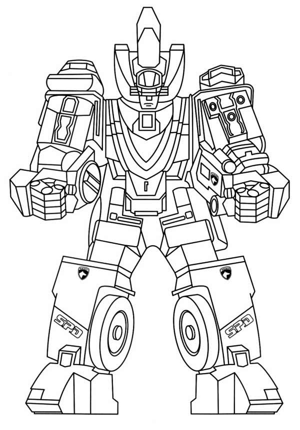 Power Rangers, : Power Rangers Robot Assembled Coloring Page