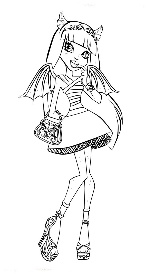 Monster High, : Rochelle Goyle from Monster High Coloring Page