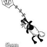 Shaun the Sheep, Shaun The Sheep Playing Kite Coloring Page: Shaun the Sheep Playing Kite Coloring Page