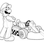 Mario Brothers, Super Mario Brothers Go Cart Coloring Page: Super Mario Brothers Go Cart Coloring Page