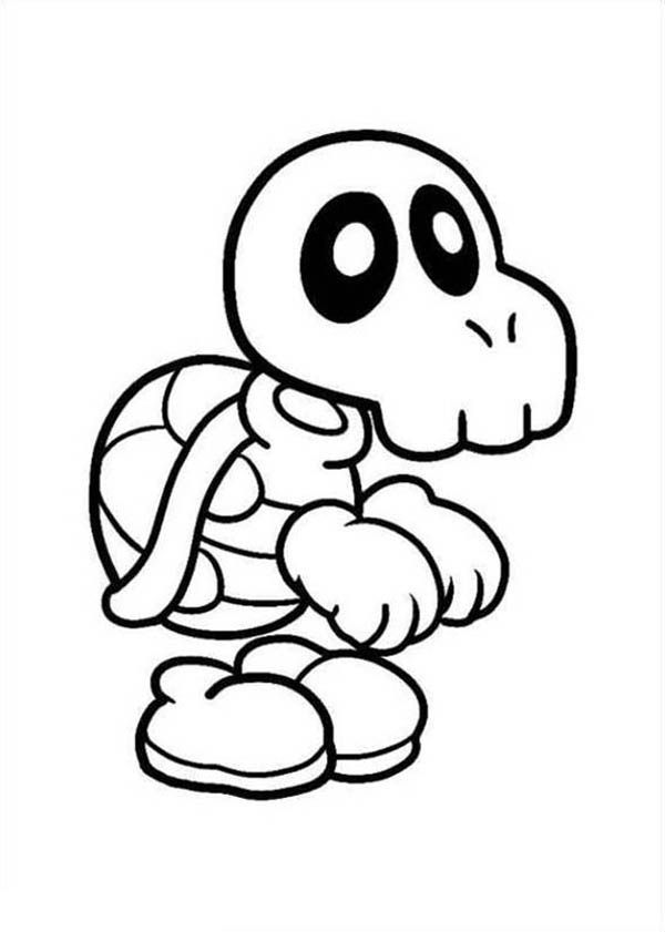 Mario Brothers, : Super Mario Brothers Skull of Turtle Coloring Page