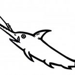Swordfish, Swordfish Eating Fisherman Bait Coloring Page: Swordfish Eating Fisherman Bait Coloring Page