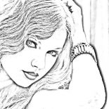 Taylor Swift, Taylor Swift Has Beautiful Voice Coloring Page: Taylor Swift Has Beautiful Voice Coloring Page