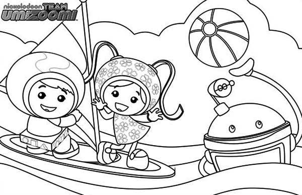 Team Umizoomi, : Team Umizoomi Get Sail with Bot Coloring Page