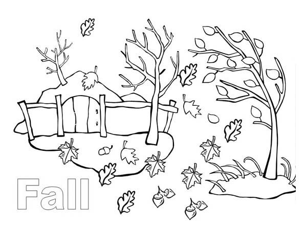 Autumn, : Autumn Season in My Country Coloring Page