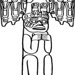 Native American Day, Awesome Carved Native American Totem On Native American Day Coloring Page: Awesome Carved Native American Totem on Native American Day Coloring Page