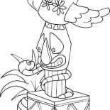 Native American Day, Native American Totem Wrapped By Snake On Native American Day Coloring Page: Native American Totem Wrapped by Snake on Native American Day Coloring Page