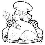Canada Thanksgiving Day, A Yummy Canada Thanksgiving Day Turkey From The Chef Coloring Page: A Yummy Canada Thanksgiving Day Turkey from the Chef Coloring Page