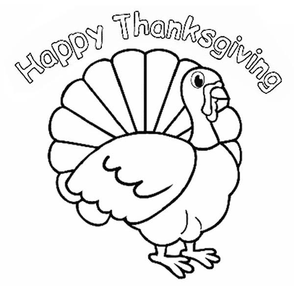 Canada Thanksgiving Day, : Canada Thanksgiving Day Turkey Says Joyful Thanksgiving to All Coloring Page