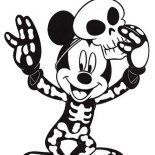Halloween Day, Mickey Says Joyful And Happy Halloween Day Everyone Coloring Page: Mickey Says Joyful and Happy Halloween Day Everyone Coloring Page