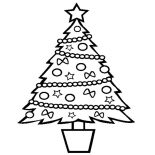 Christmas Trees, Christmas Trees In Little Bucket Coloring Pages: Christmas Trees in Little Bucket Coloring Pages