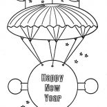 New Year, Happy New Year Message On Flying Board For 2015 New Year Coloring Page: Happy New Year Message on Flying Board for 2015 New Year Coloring Page