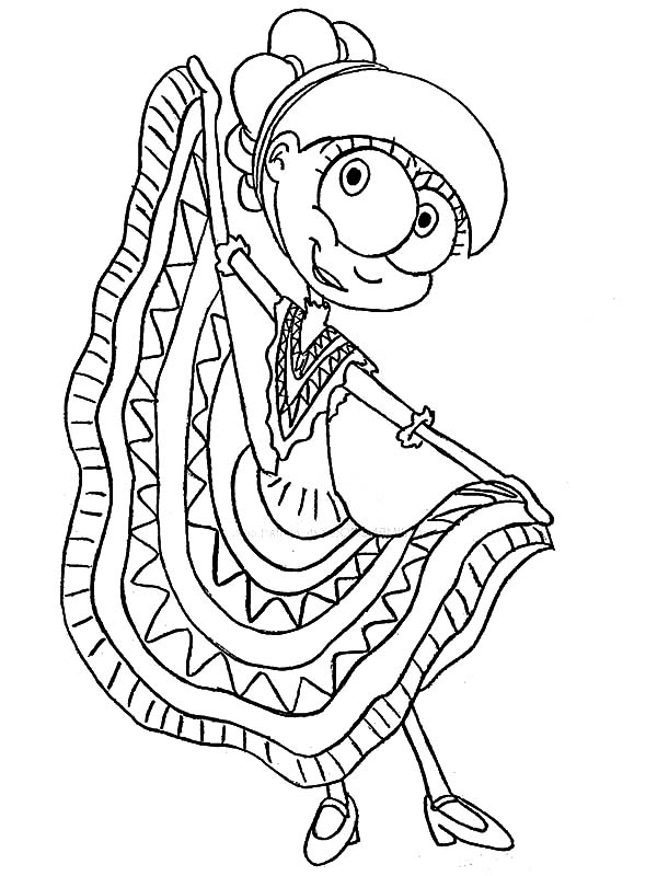 Mexican Dress, : Amazing Culture Mexican Dress Coloring Pages