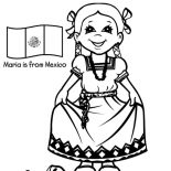 Mexican Dress, Beautiful Mexican Girl Dress Coloring Pages: Beautiful Mexican Girl Dress Coloring Pages