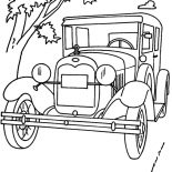 Model t Car, Ford Classic Model T Car Coloring Pages: Ford Classic Model T Car Coloring Pages