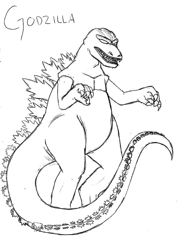 Godzilla, : G is for Godzilla Coloring Pages