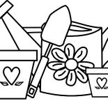 Garden, Garden Watering Can And Flower Pot Coloring Pages: Garden Watering Can and Flower Pot Coloring Pages