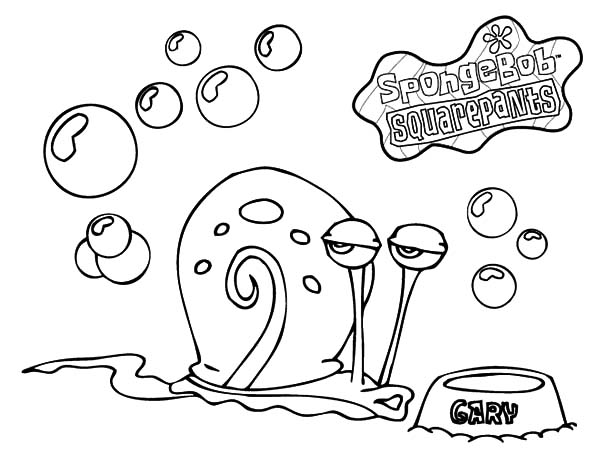 Gary, : Gary the Snail and Bubbles Coloring Pages