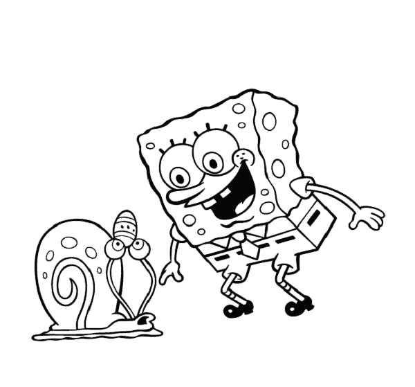 Gary, : Gary the Snail and Spongebob Found Easter Egg Coloring Pages