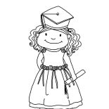 Graduation, Graduating Girl On Graduation Day Coloring Pages: Graduating Girl on Graduation Day Coloring Pages