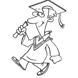 Graduation, Graduation Man Walking Confidently Coloring Pages: Graduation Man Walking Confidently Coloring Pages