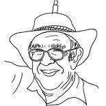 Grandfather, Grandfather Wearing Hat With Candle On It Coloring Pages: Grandfather Wearing Hat with Candle on it Coloring Pages